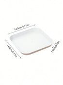 Axyaa White Plastic Square Dessert Plate Set for Family Camping, Picnic, Restaurant