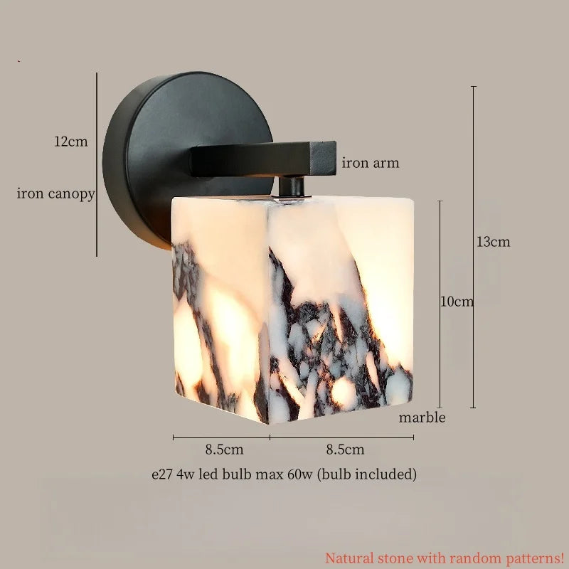 Axyaa Nordic LED Wall Lamp Marble Living Room Lights