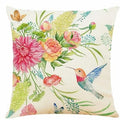 Axyaa Watercolor Hummingbird & Flower Cushion Cover 45X45cm Farmhouse Decor