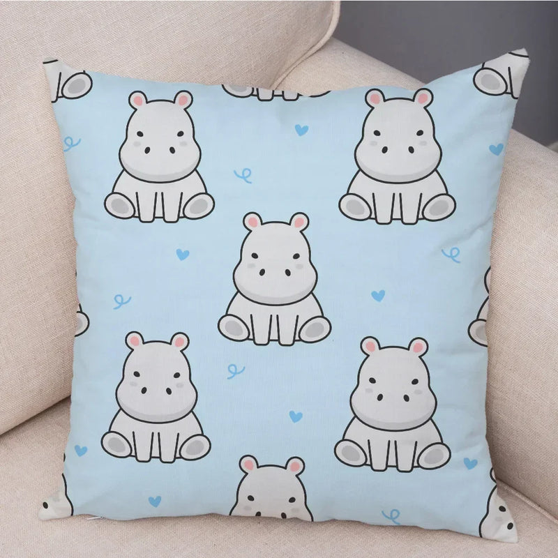 Axyaa Cartoon Animal Cushion Cover: 45*45cm for Living Room, Sofa, Car, Children's Room
