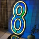 Axyaa Starry Sky Neon Number Sign Double-Sided Light for Party Decor