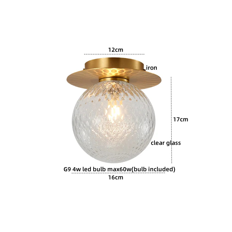 Axyaa Modern Iron Glass LED Ceiling Lamp for Home Lighting
