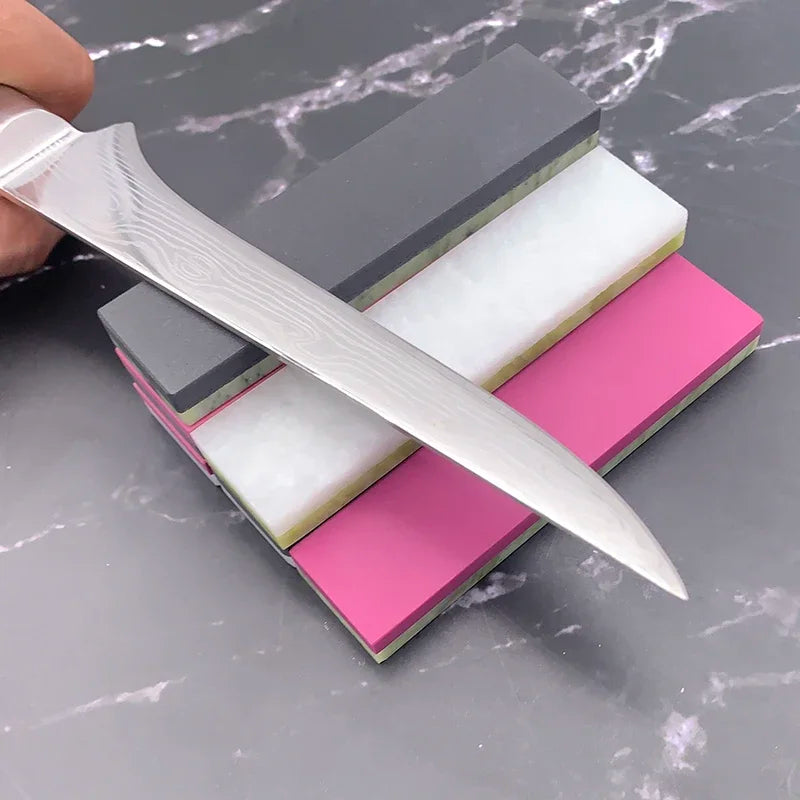 Axya Natural Agate Knife Sharpening Stone - Double-Sided Diamond Grinding Whetstone
