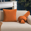 Axyaa Leopard Printed Velvet Cushion Cover 45x45cm Burnt Orange Knot Home Decor