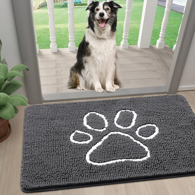 Axyaa Chenille Mud Mat: Quick Dry Dog Door Mat for Muddy Paws