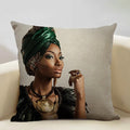 Axyaa African Lady Sofa Pillow Cover: Stylish Decor for Bedroom, Hotel, Cafe