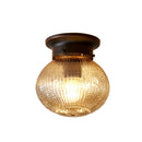 Axyaa Round Glass LED Ceiling Lights Vintage Fixtures for Kitchen Hallway Balcony