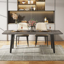 Axyaa Industrial Wood Dining Table, Seats 6-8, 70.8" with Metal Legs