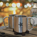 Axyaa Stainless Steel Travel Mug with Carabiner Handle for Camping & Hiking
