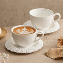 Axyaa Exquisite Ceramic Coffee Cups and Saucers Set - Kitchen Countertop Decoration