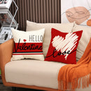 Axyaa Linen Cushion Cover 45x45 for Modern Living Room Decor & Sofa - Valentine's Day Theme