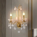 Axyaa Crystal Wall Lamp: Romantic European-Style LED Lighting for Bedroom and Living Room