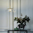 Axyaa Minimalist Iron Glass LED Floor Lamp - Nordic Restaurant Coffee Shop Chandelier