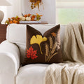 Axyaa Embroidered Maple Leaf Throw Pillowcases in 30x50/45x45cm Sizes