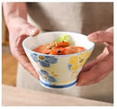 Axyaa Bamboo Hat Bowls: Ceramic & Colored Tableware Set
