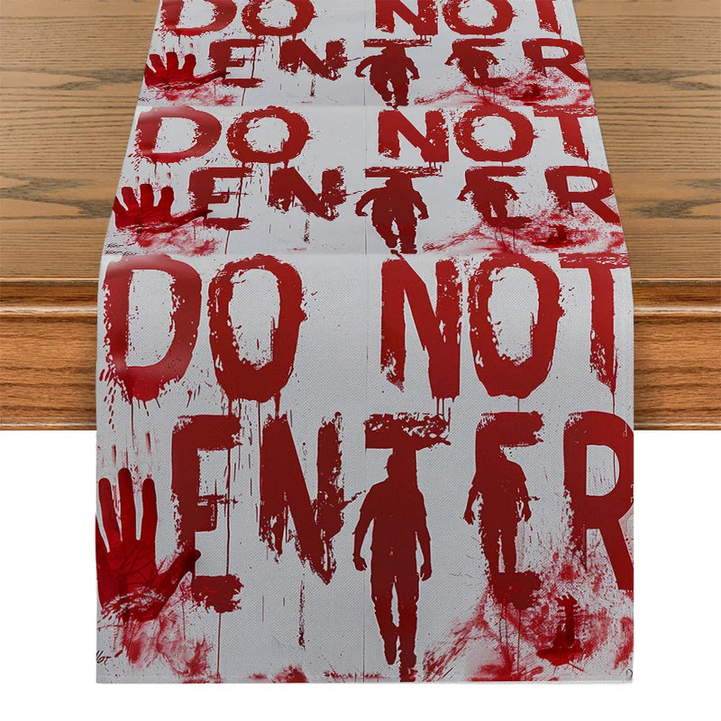 Axyaa Halloween Hand Figure Table Runner for Farmhouse Dining, Wedding Party Decor