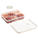 Axyaa 4/6-Grid Fridge Fresh-Keeping Box with Lid - Reusable Food Storage Container