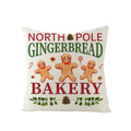 Axyaa Christmas Gingerbread Car Tree Print Pillowcase for Festive Home Decor