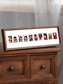 Axya Black Walnut Multi-Grid Photo Frame Set for Children & Parents, Customizable