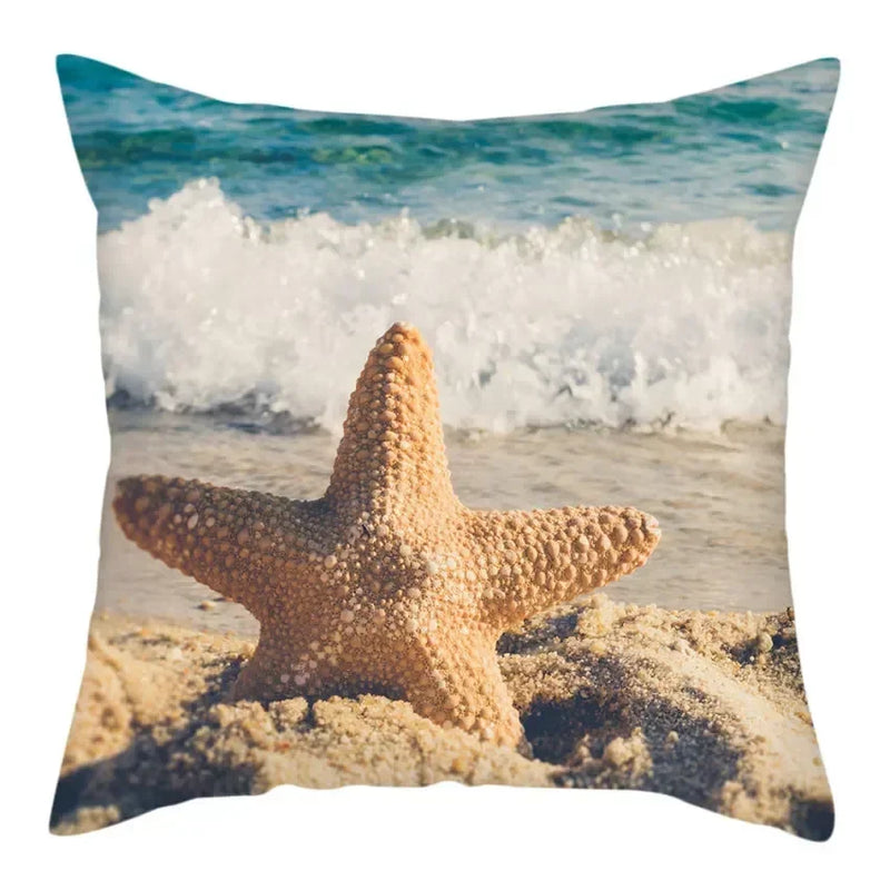 Natural Coastal Starfish Ocean Print Pillow Cover for Axyaa Home Décor