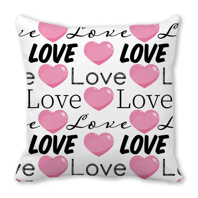Heart Print Pillowcase for Home Decor by Axyaa - Love Cushion Cover