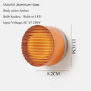 Axyaa Amber Glass LED Wall Sconce: Modern Nordic Bedroom Bathroom Light