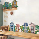 Axyaa Watercolor City Wall Mural Decal Peel&Stick DIY Home Decor