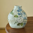 Axyaa Blue & White Underglaze Hand-Painted Rough Pottery Vintage Vase