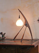 Axyaa Black Walnut Mantis Desk Lamp Retro Solid Wood Bedroom Lighting