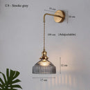 Axyaa Nordic Glass Wall Light with Switch - Luxurious Bedside LED Sconce Lighting