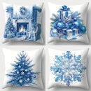 Axyaa Blue Gift Box Stove Pillowcase - Home Room Decor & Sofa Cushion Cover