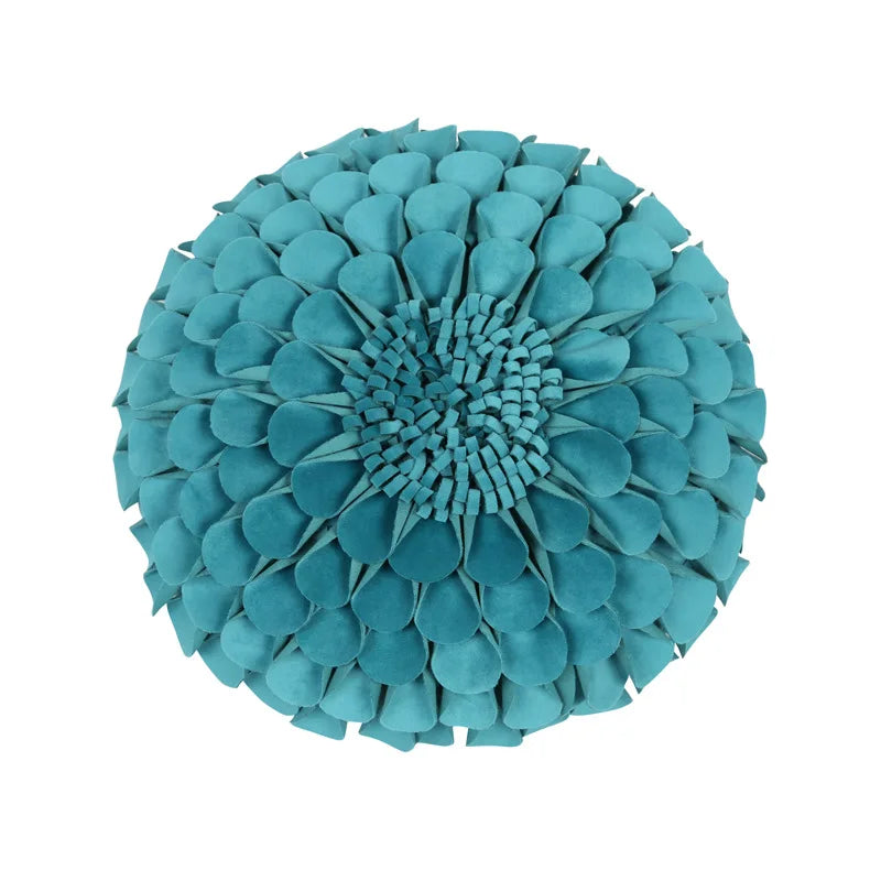 Axyaa 3D Sunflower Velvet Cushion Cover: Handmade Small Daisy Flower Throw Pillow