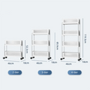 Axyaa Tiered Space-Saving Mobile Storage Rack with Wheels, Large Capacity Organizer
