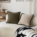 Axyaa French Medieval Pillowcase with Black Border, Retro Green Cushion Cover
