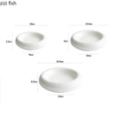 Axyaa Ceramic Dinner Plate Set | Round Soup Dessert Sushi Tableware | Creative Insulation Plate