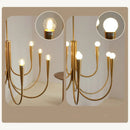 Axyaa French Style Candle LED Chandelier - Luxury Black & Gold Kitchen Island Light