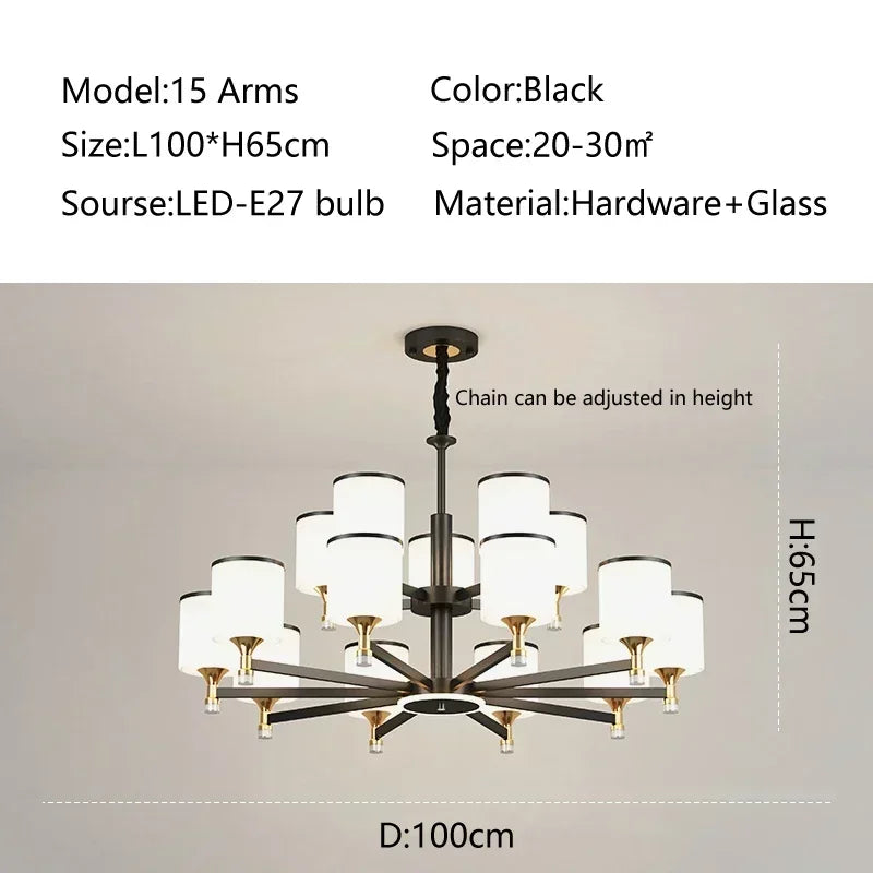 Axyaa Classical Trichromatic Chandelier for Home Lighting