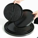 Axyaa Round Wooden Tray for Tea and Coffee Serving