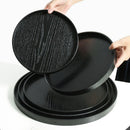 Axyaa Round Wooden Tray for Tea, Coffee, Desserts, and Snacks