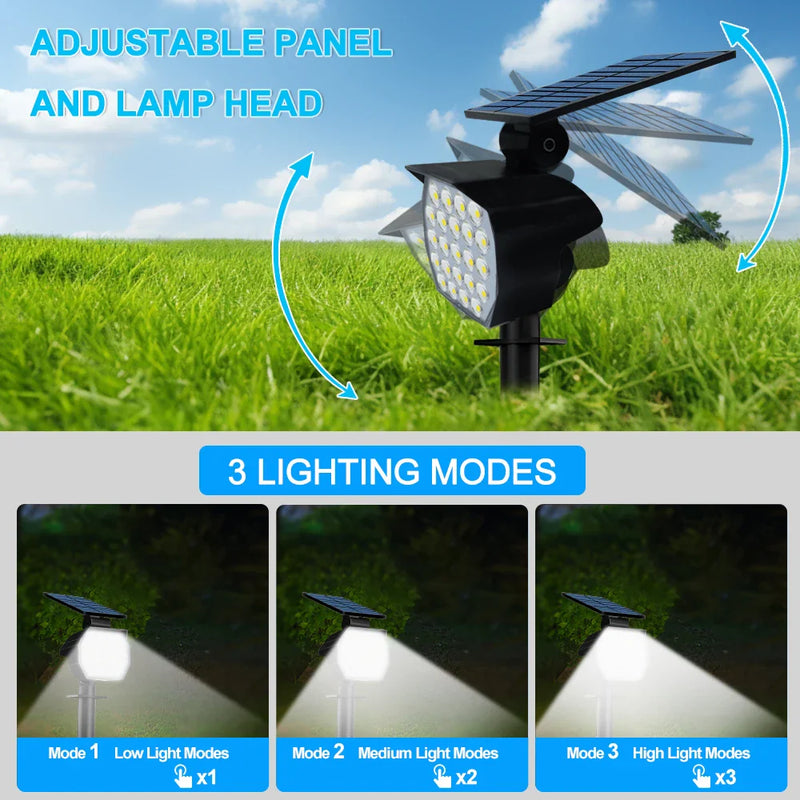 Axyaa Solar Spotlights: Adjustable 23LEDs Outdoor Landscape Lights
