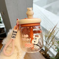 Axyaa Bear Bubble Tea Water Bottle 800ml - Cute Straw, BPA-Free