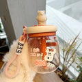 Axyaa Kawaii Bear Boba Bubble Tea Bottle 800ml Straw BPA-Free