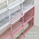 Axyaa 4-Layer Stackable Pink Desk Organizer - Metal File Tray for Desk Organization