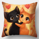 Axyaa Kitten Family Sofa Pillow Covers Set, 17.7"x17.7", Home Decor Solution