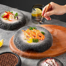 Axyaa Meteorite Ball Plate: Japanese Style Round Tableware Separator for Creative Dining