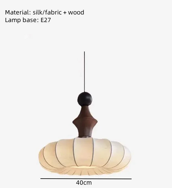 Axyaa Retro Fabric Wood Chandelier Classic Pendant Light Collection