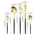 Axyaa Gold Western Tableware Set: 6pcs/30pcs Stainless Steel Knife, Fork, Spoon