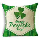 Axyaa St. Patrick's Day Four Leaf Clover Pillow Case in Green Series Home Decoration