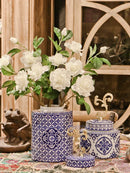 Axyaa Blue & White Porcelain Vase Jar: Classic Chinese Home Decor & Organization