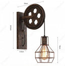 Axyaa Retro LED Pulley Wall Lamp for Home Decor and Lighting